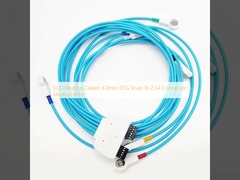 คาเบิ้ลการแพทย์ EKG 4.0mm ECG Snap ถึง 2.54 Connector สายการแพทย์