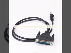 เครื่องเชื่อมชายไปยังเครื่องพิมพ์ RJ45 15 Pin D SUB Extension Cable
