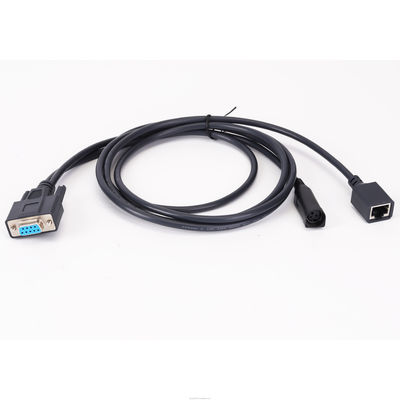 สายไฟ D SUB แบบยืดหยุ่น DB9 Pin หญิง ไปยัง RJ45 และ 3 Pin DIN Jack