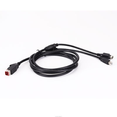 5A ไนลอน 24V ไฟฟ้า USB สายต่อ USB-B เพศชายและโฮสเดนพล็อกสําหรับเครื่องพิมพ์