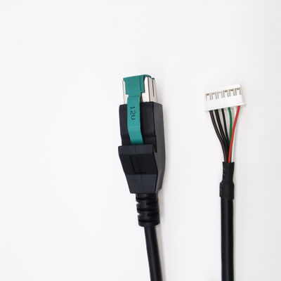 6A รวดเร็วชาร์จ 12V 24V PoweredUSB Cable Male To JST Connector สําหรับเครื่องพิมพ์แท็บเล็ต