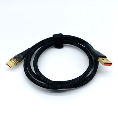 สีดํา 5A 6A การชาร์จเร็วสาย USB สาย USB C สาย USB เพศชาย USB A ถึงสาย C