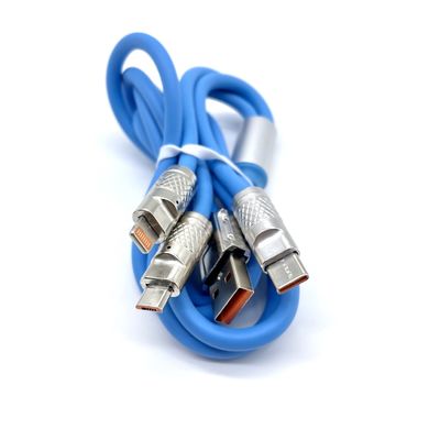 USB 3 ใน 1 การชาร์จเคเบิลข้อมูล 3A 5A การชาร์จเร็ว