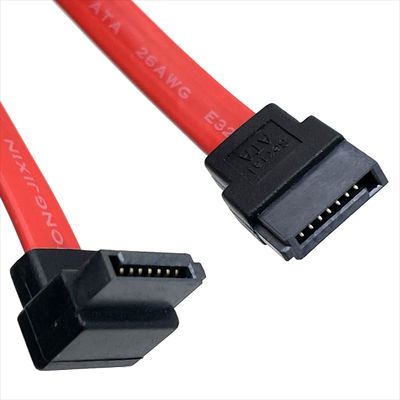การประกอบเคเบิล SATA แบบยืดหยุ่น Custom Straight To 90 องศา มุมขวา เคเบิลข้อมูล SATA